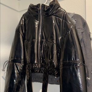 Black Puffer Crop Jacket